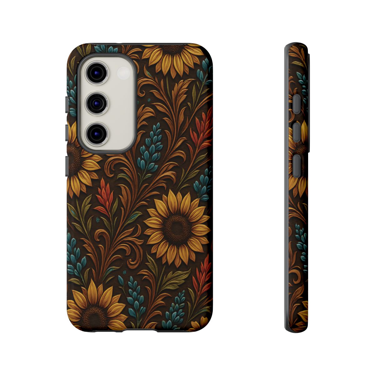 Faux Tooled Western Wildflowers Tough Case