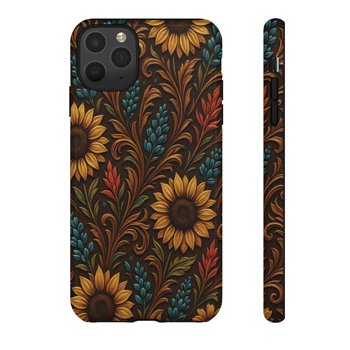 Faux Tooled Western Wildflowers Tough Case