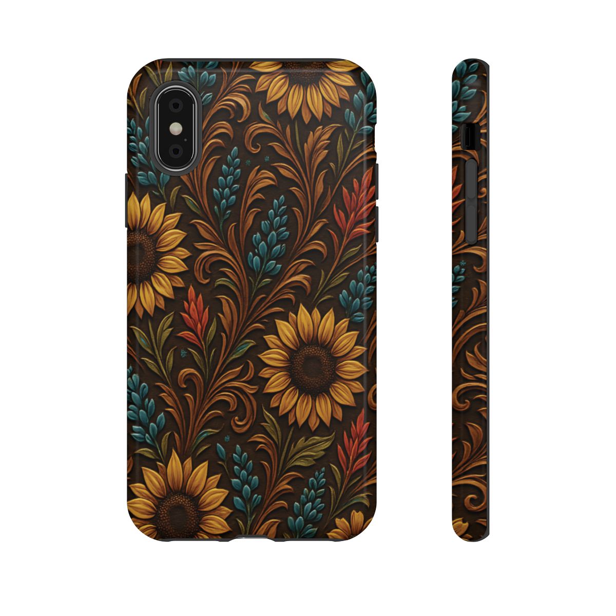 Faux Tooled Western Wildflowers Tough Case
