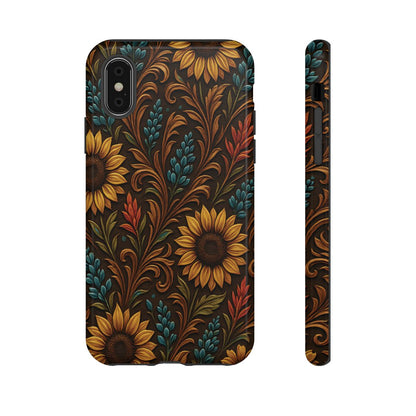 Faux Tooled Western Wildflowers Tough Case