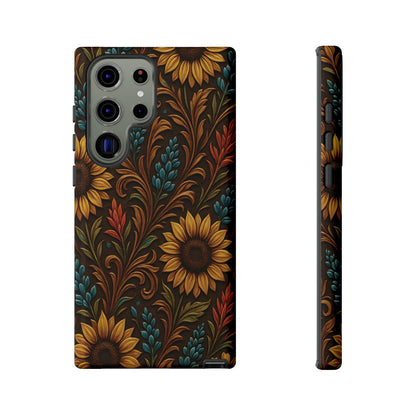 Faux Tooled Western Wildflowers Tough Case