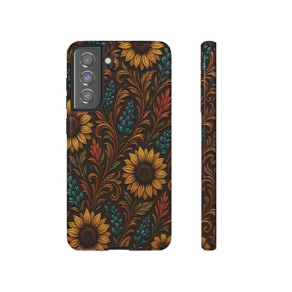 Faux Tooled Western Wildflowers Tough Case