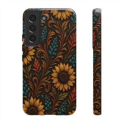 Faux Tooled Western Wildflowers Tough Case