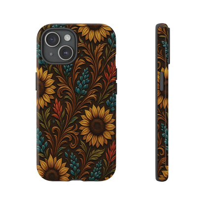 Faux Tooled Western Wildflowers Tough Case