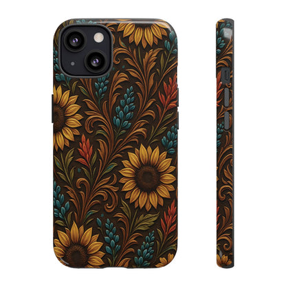 Faux Tooled Western Wildflowers Tough Case