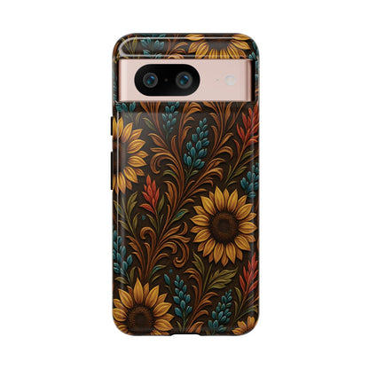 Faux Tooled Western Wildflowers Tough Case