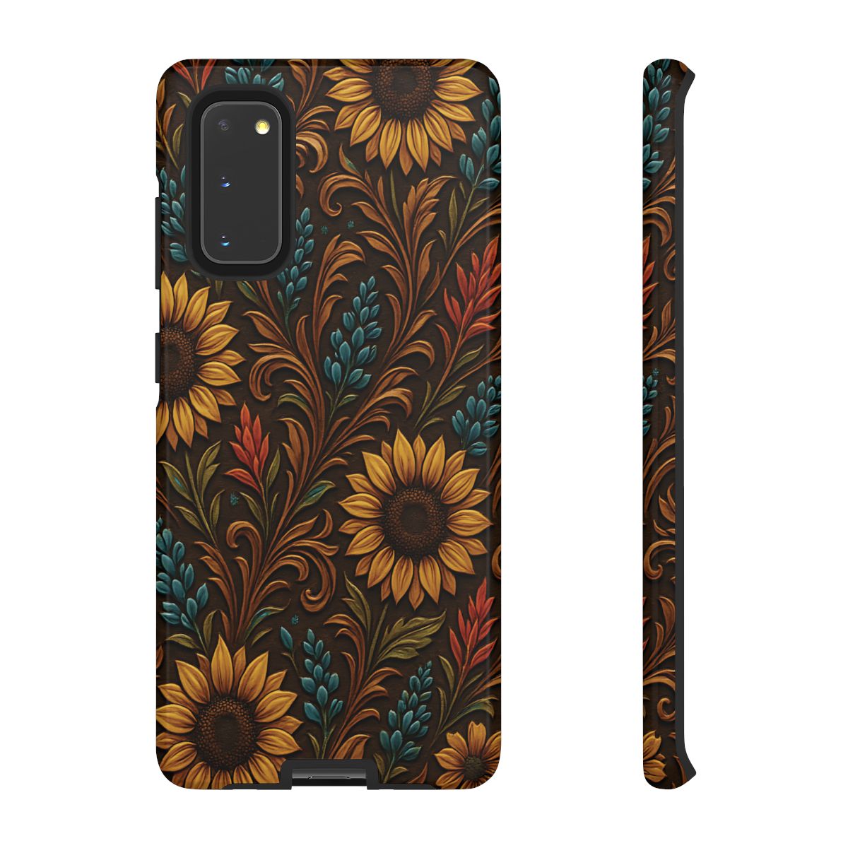 Faux Tooled Western Wildflowers Tough Case