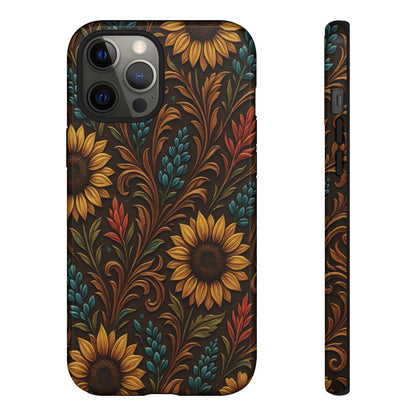 Faux Tooled Western Wildflowers Tough Case