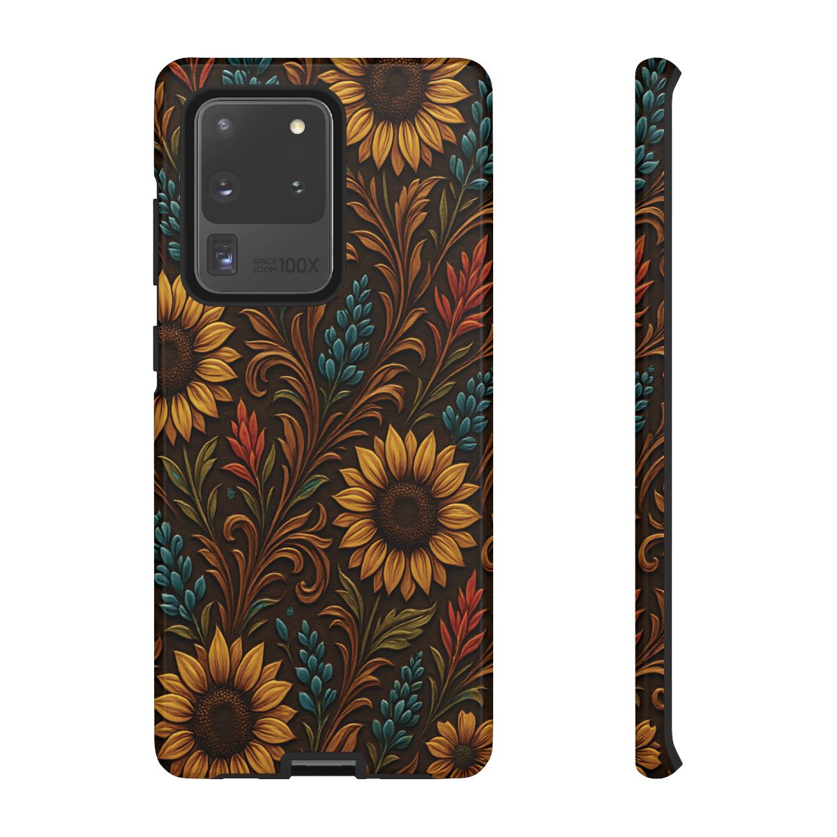 Faux Tooled Western Wildflowers Tough Case