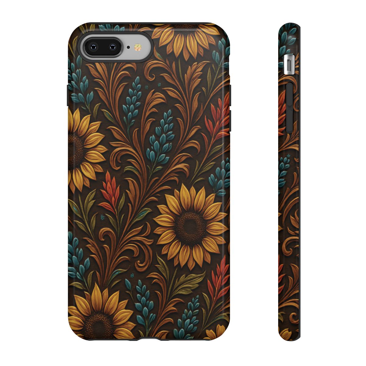 Faux Tooled Western Wildflowers Tough Case