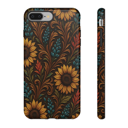 Faux Tooled Western Wildflowers Tough Case