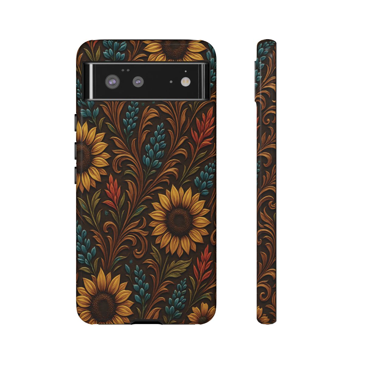 Faux Tooled Western Wildflowers Tough Case