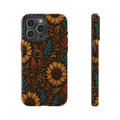 Faux Tooled Western Wildflowers Tough Case