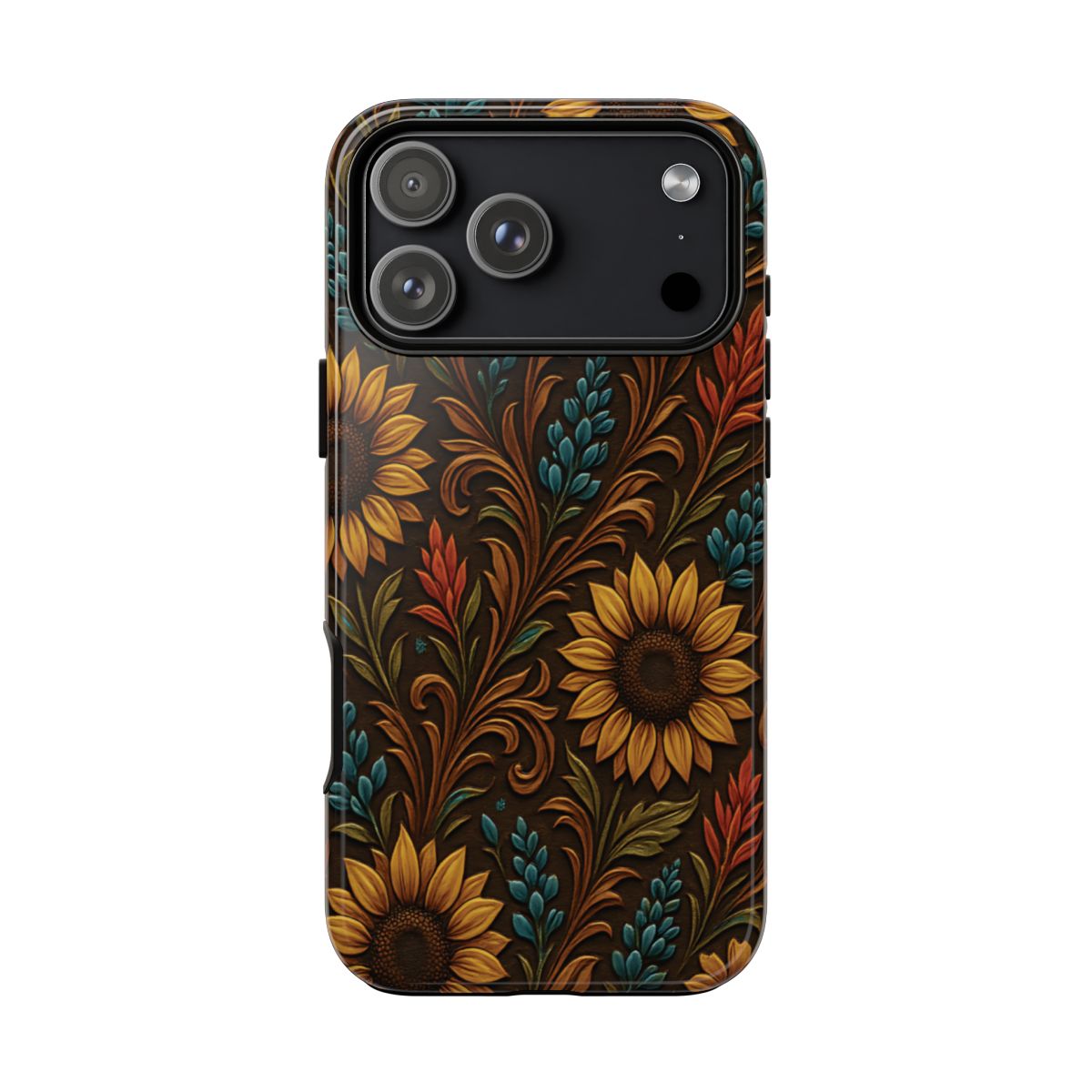 Faux Tooled Western Wildflowers Tough Case