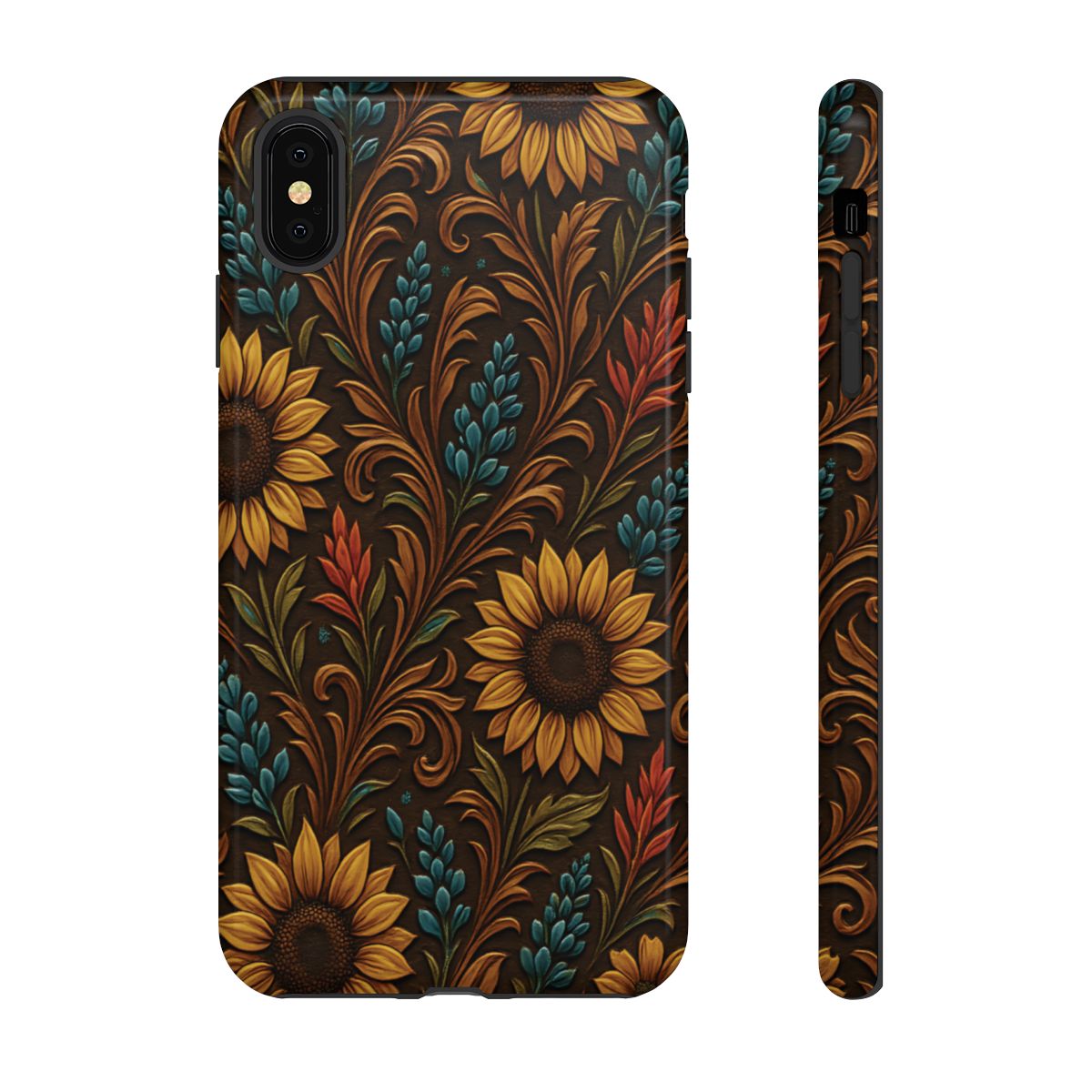 Faux Tooled Western Wildflowers Tough Case