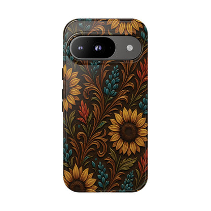 Faux Tooled Western Wildflowers Tough Case