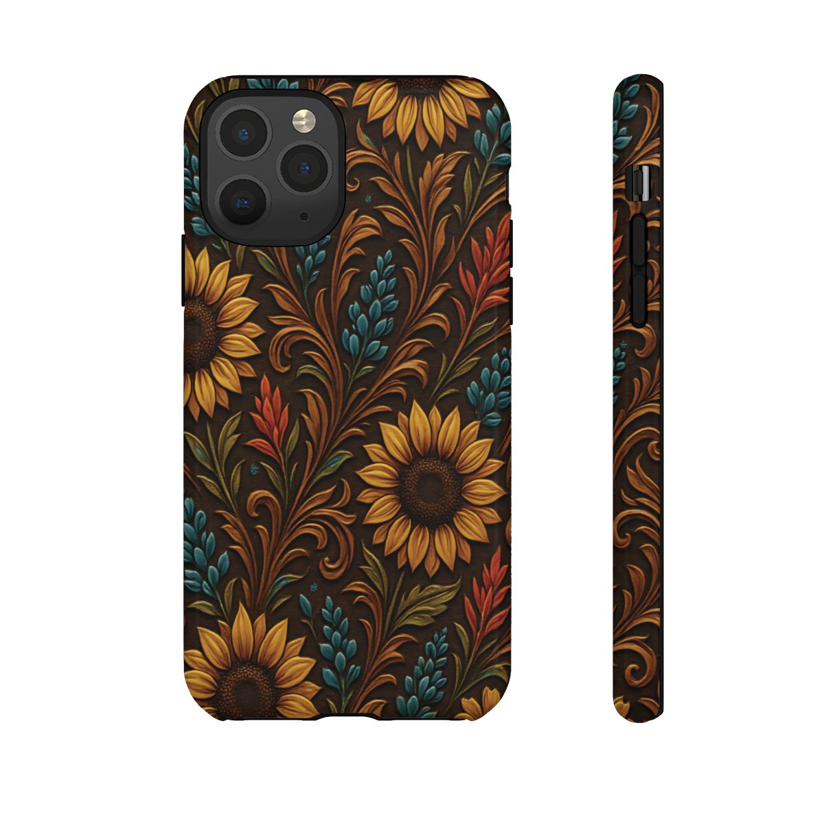 Faux Tooled Western Wildflowers Tough Case