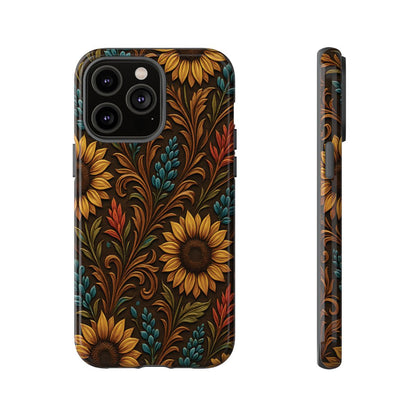 Faux Tooled Western Wildflowers Tough Case