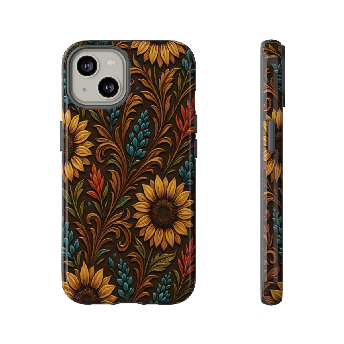 Faux Tooled Western Wildflowers Tough Case