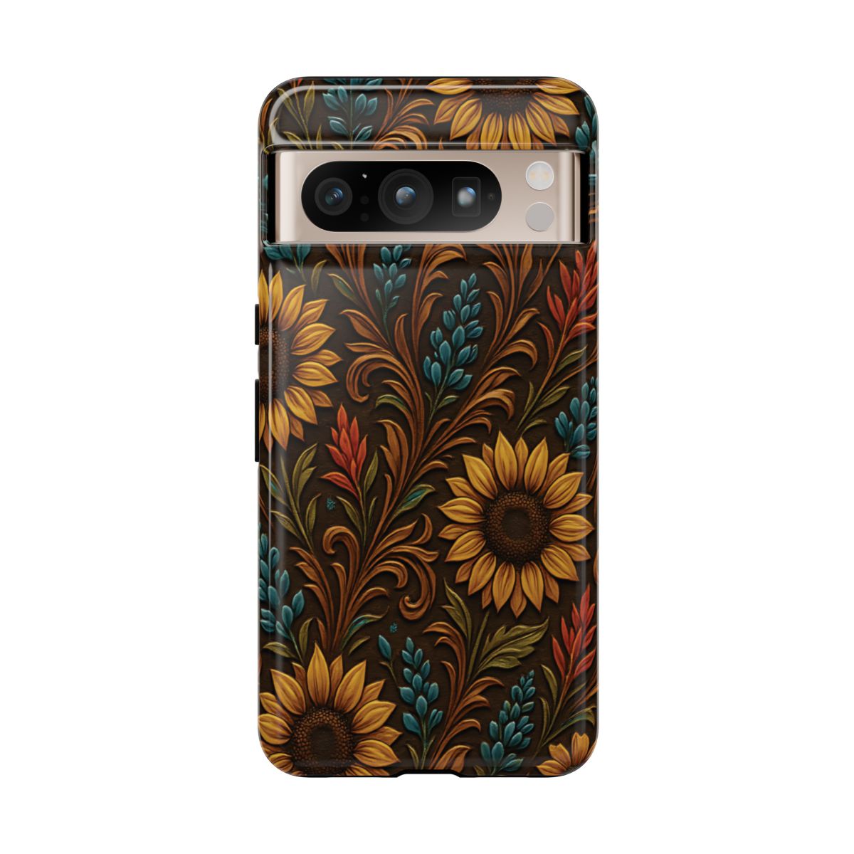 Faux Tooled Western Wildflowers Tough Case