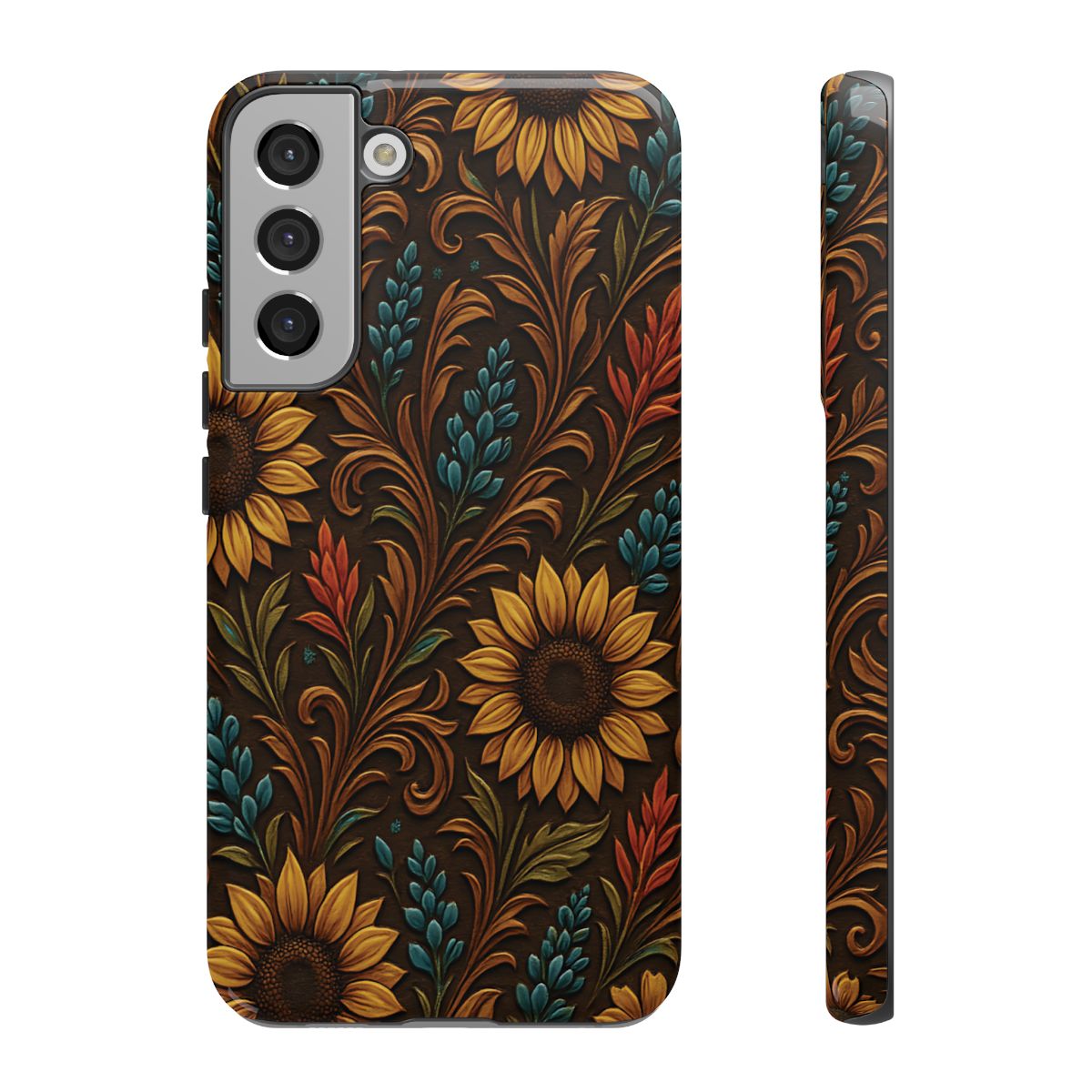 Faux Tooled Western Wildflowers Tough Case