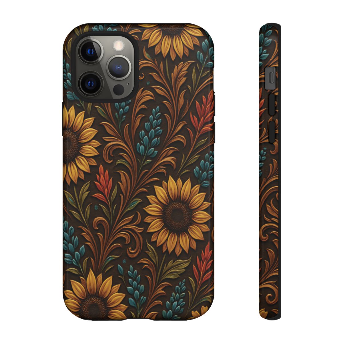 Faux Tooled Western Wildflowers Tough Case