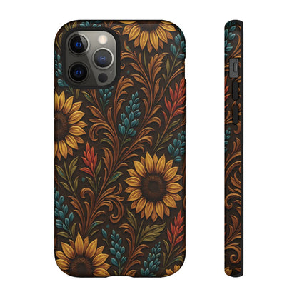 Faux Tooled Western Wildflowers Tough Case