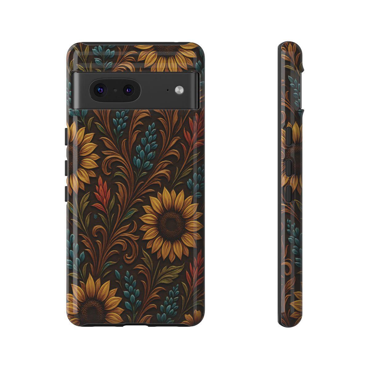 Faux Tooled Western Wildflowers Tough Case