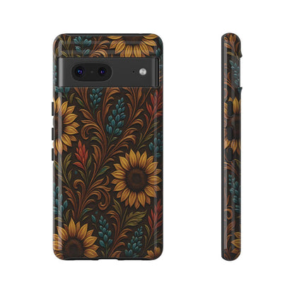 Faux Tooled Western Wildflowers Tough Case