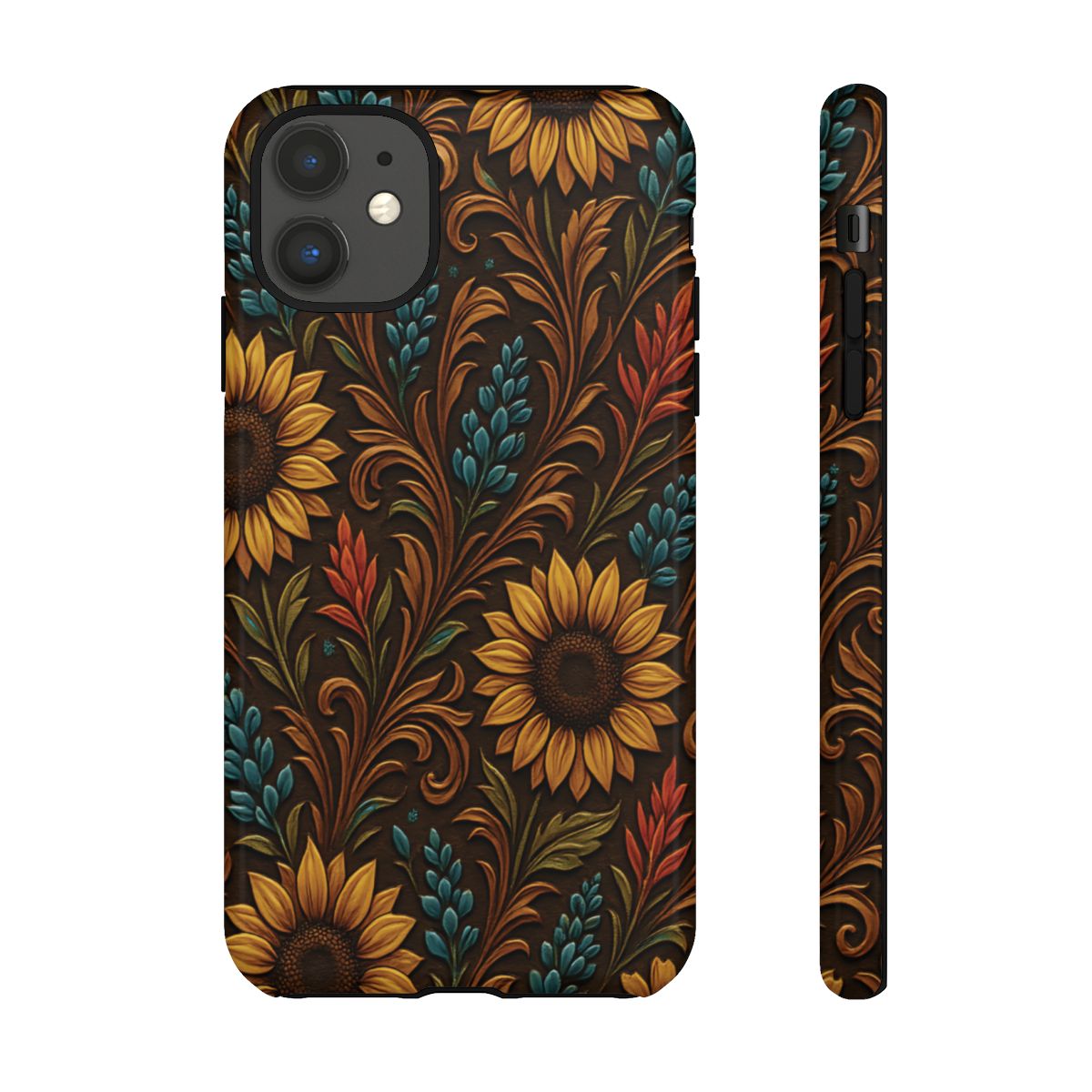 Faux Tooled Western Wildflowers Tough Case