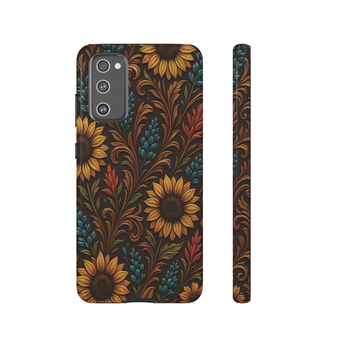 Faux Tooled Western Wildflowers Tough Case