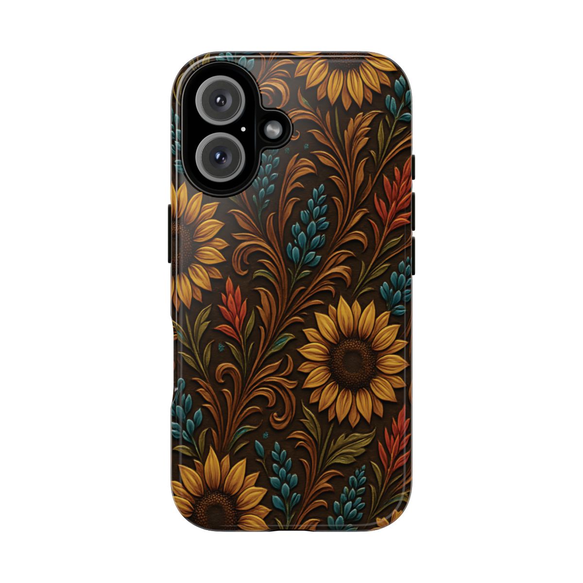 Faux Tooled Western Wildflowers Tough Case