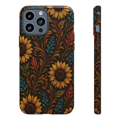 Faux Tooled Western Wildflowers Tough Case