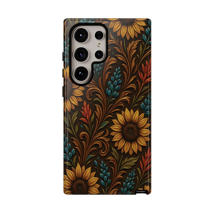 Faux Tooled Western Wildflowers Tough Case