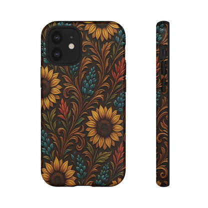 Faux Tooled Western Wildflowers Tough Case