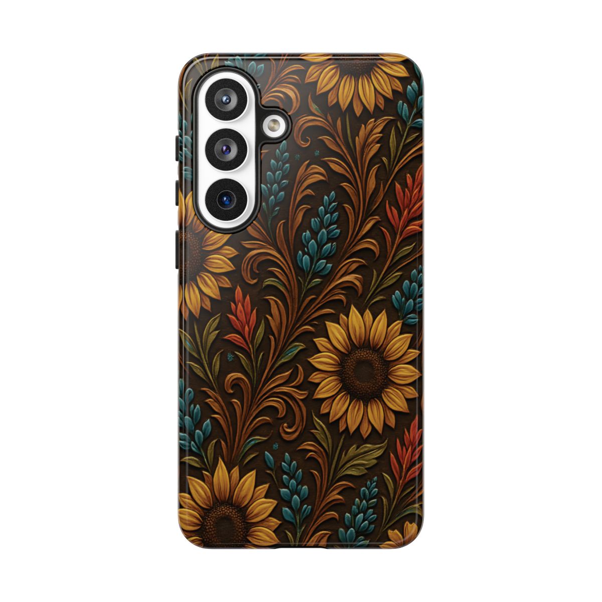 Faux Tooled Western Wildflowers Tough Case
