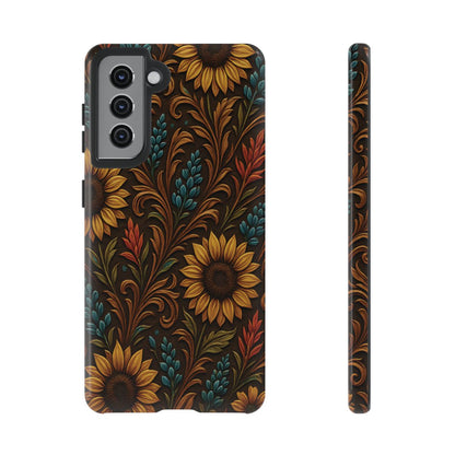 Faux Tooled Western Wildflowers Tough Case