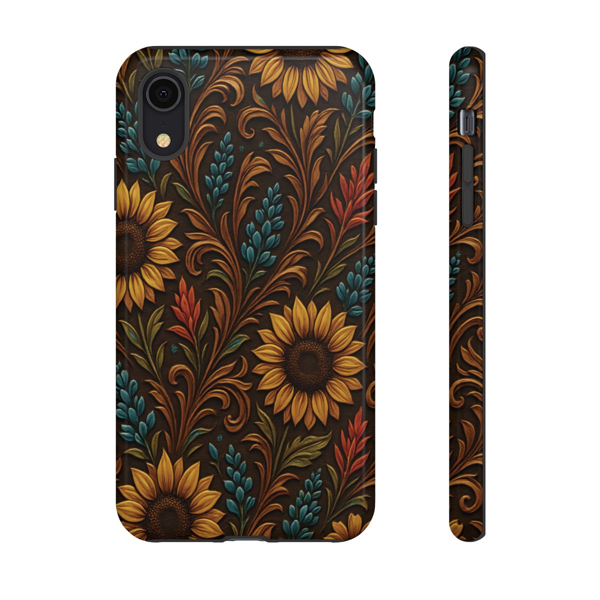 Faux Tooled Western Wildflowers Tough Case
