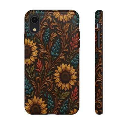 Faux Tooled Western Wildflowers Tough Case
