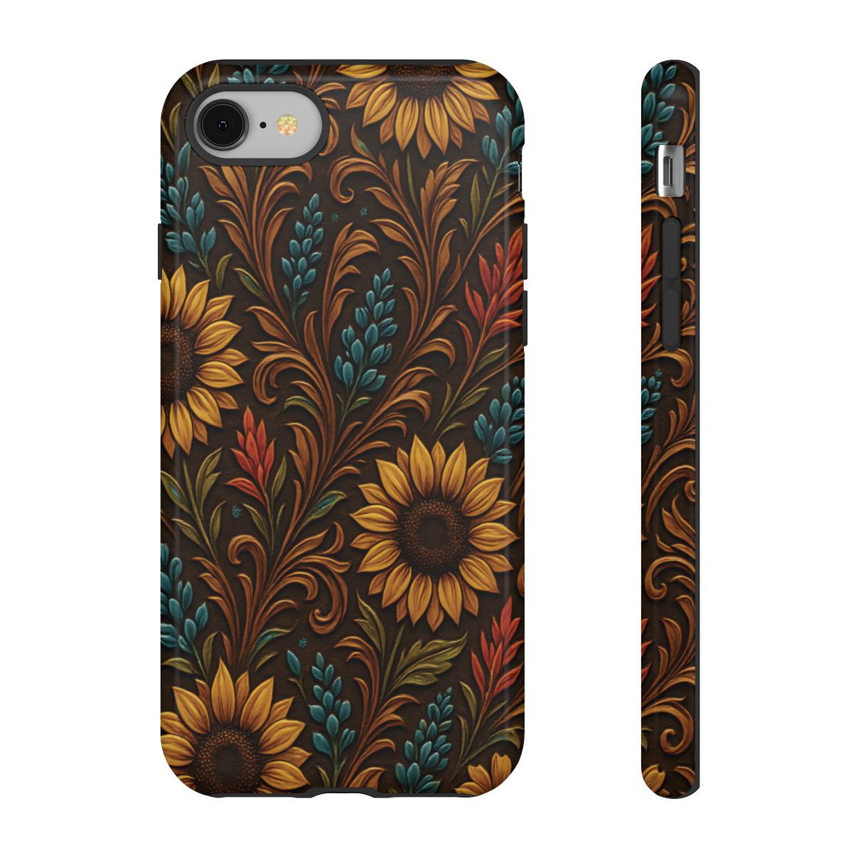 Faux Tooled Western Wildflowers Tough Case