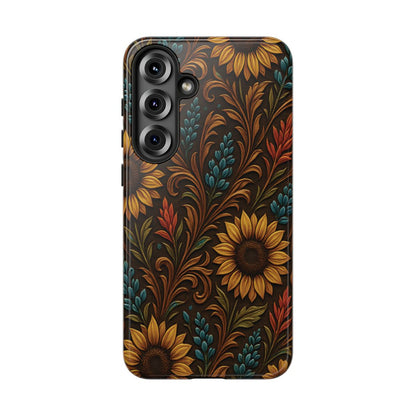 Faux Tooled Western Wildflowers Tough Case