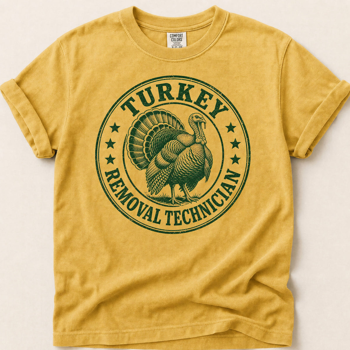 Turkey Removal T-shirt on Mustard