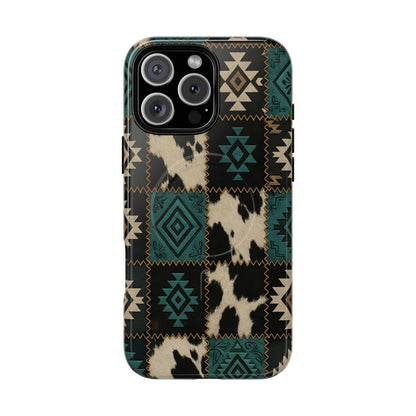 Turquiose Aztec Patchwork Magnetic Case