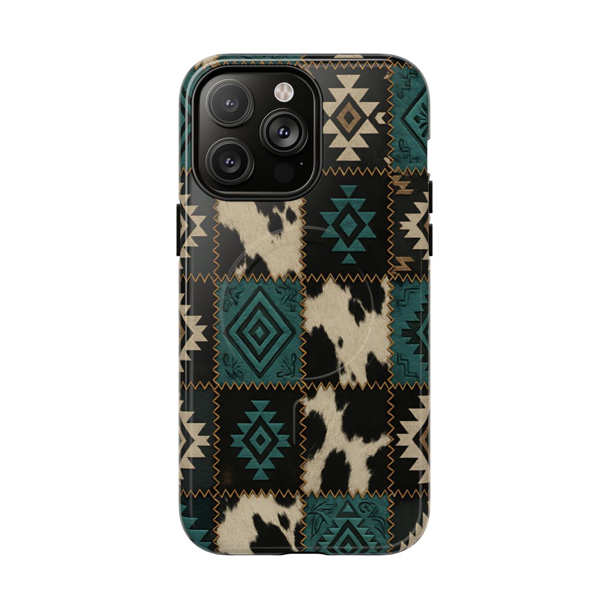 Turquiose Aztec Patchwork Magnetic Case