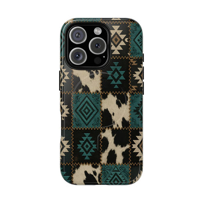Turquiose Aztec Patchwork Magnetic Case