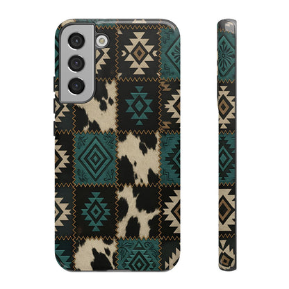 Turquiose Aztec Patchwork Tough Phone Case