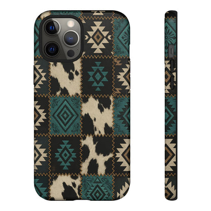 Turquiose Aztec Patchwork Tough Phone Case