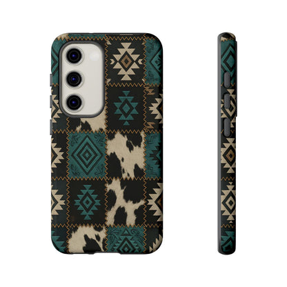 Turquiose Aztec Patchwork Tough Phone Case