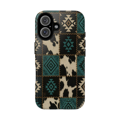 Turquiose Aztec Patchwork Tough Phone Case