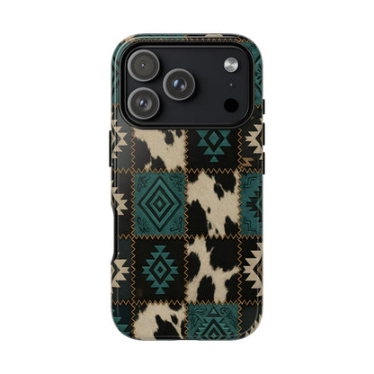 Turquiose Aztec Patchwork Tough Phone Case
